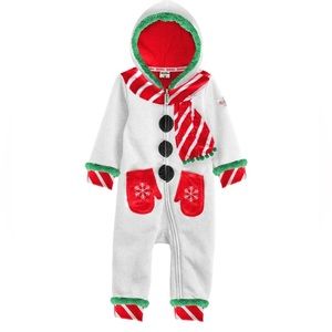 Snowman Jumpsuit Onesie Tipsy Elves Bright White Kid’s NWT Size XS/2T